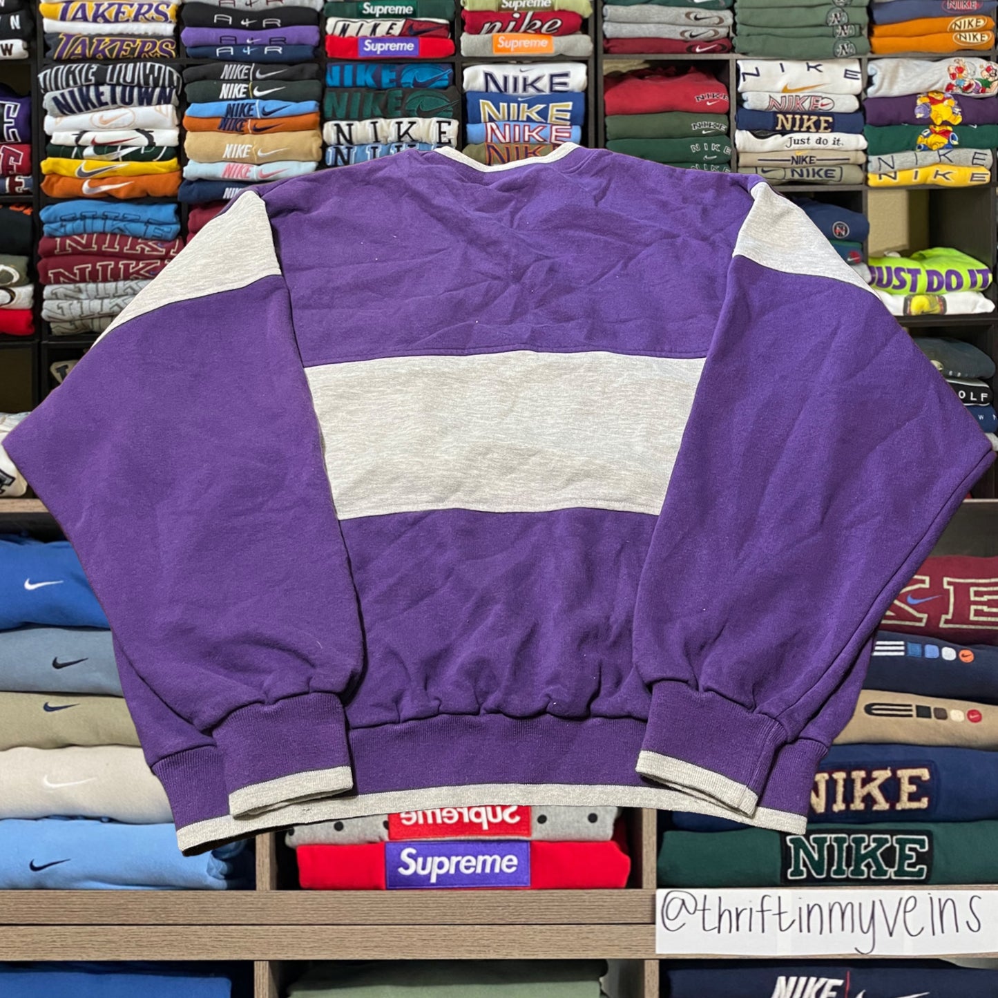 90s Nike spelled out color block sweater