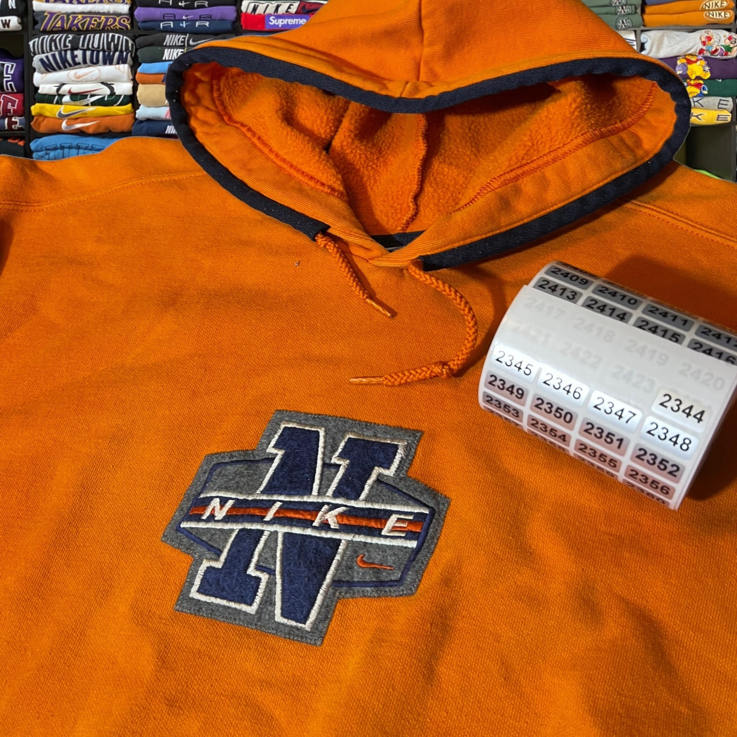 90s Nike spelled out patch logo hoodie