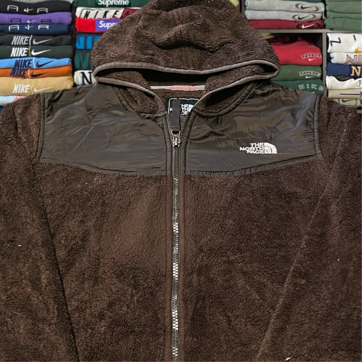 Y2K north face brown fleece