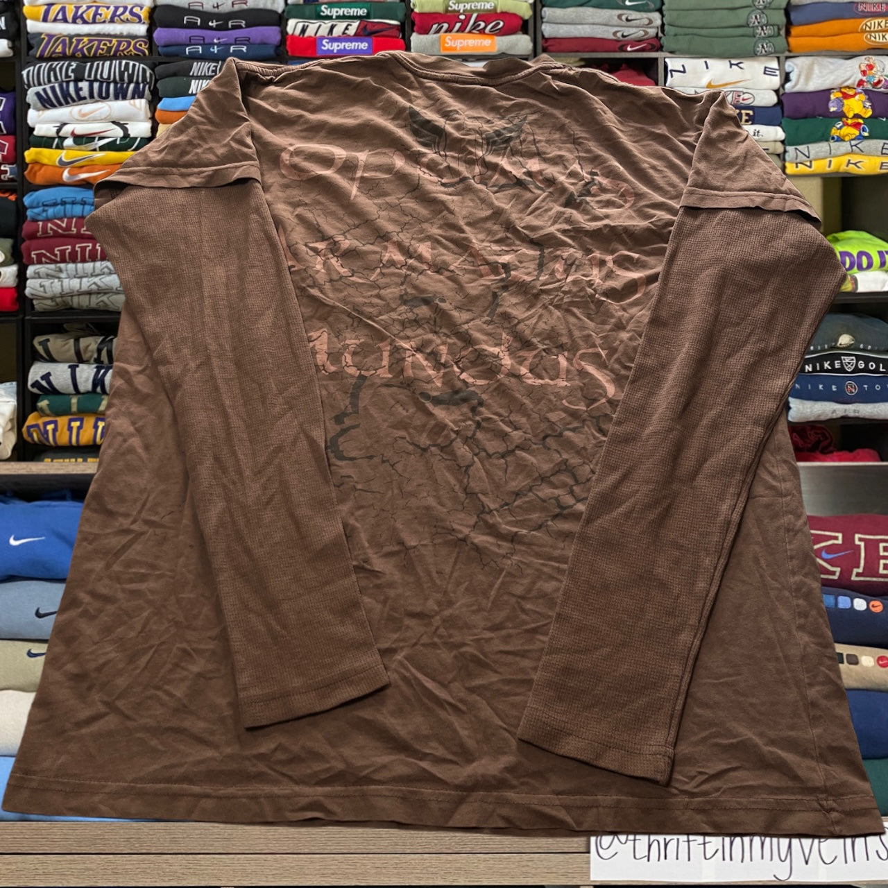 Brown skeleton skull shirt