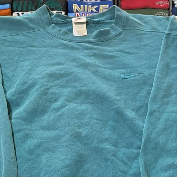 90s rare Icy blue tonal logo sweater