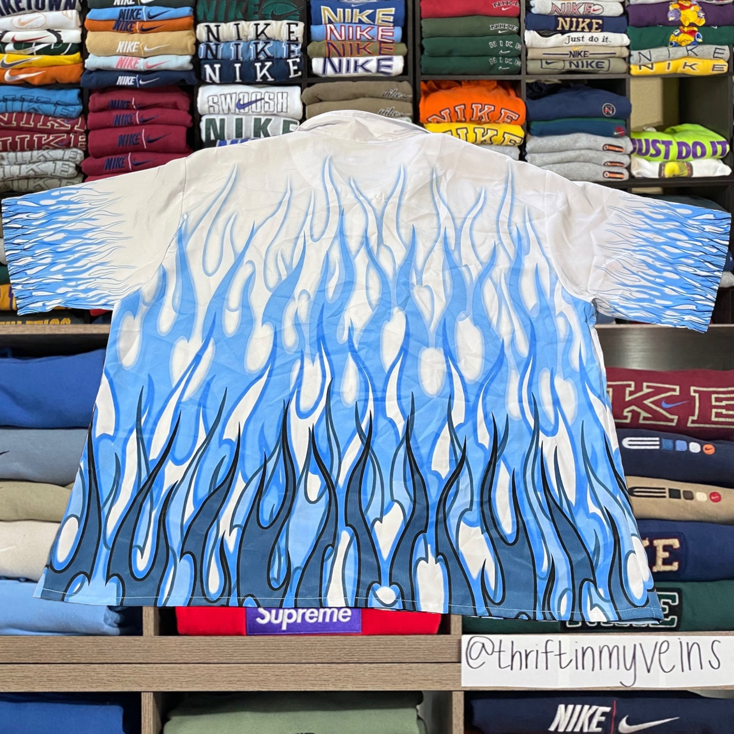 Y2K no boundaries flame button up