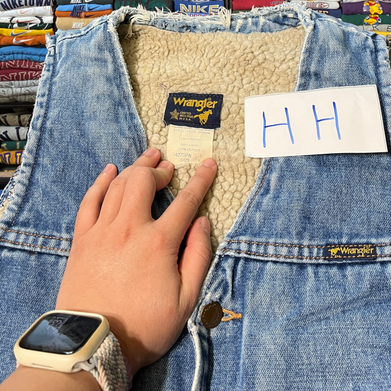 90s wrangler denim vest