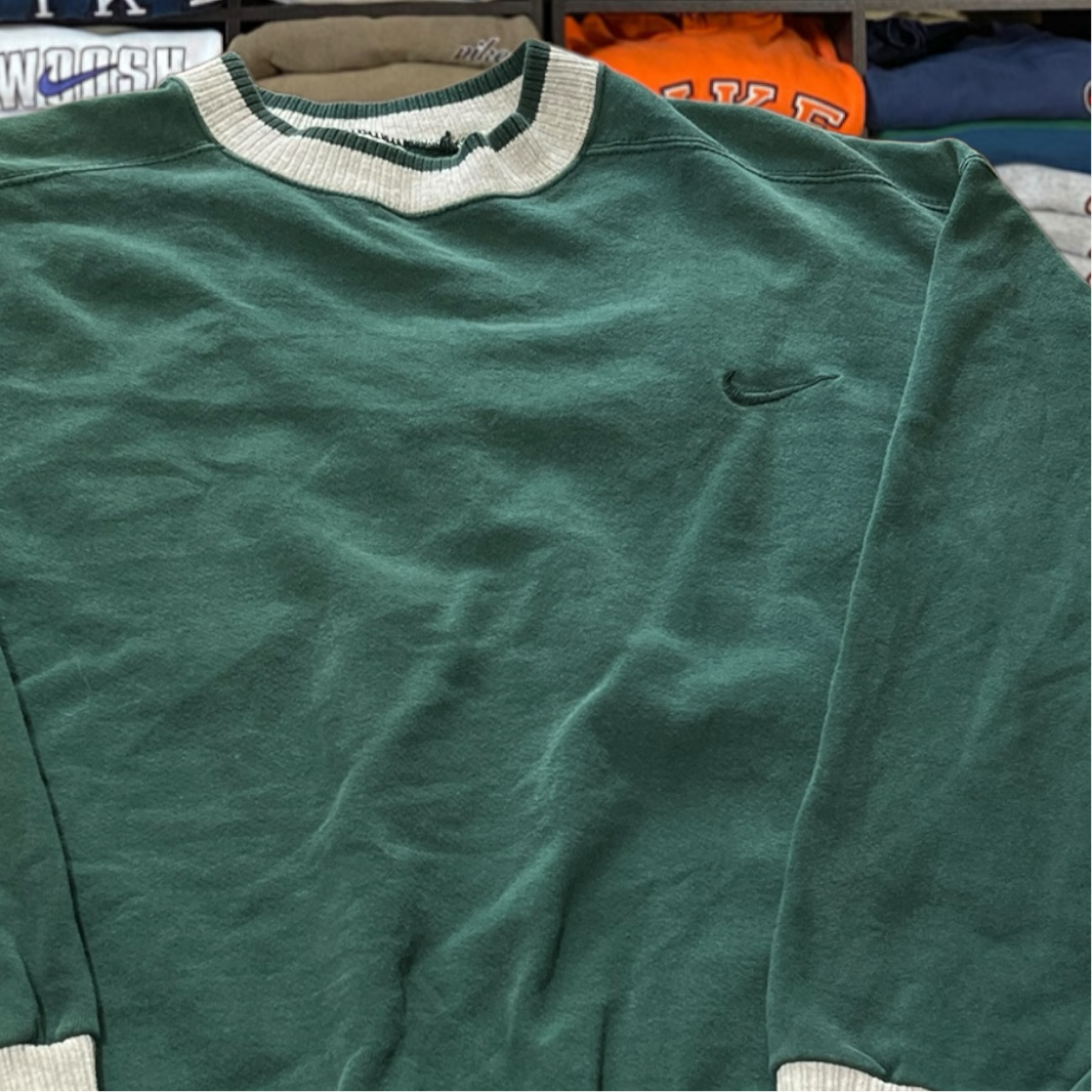 90s rare green Nike tonal sweater