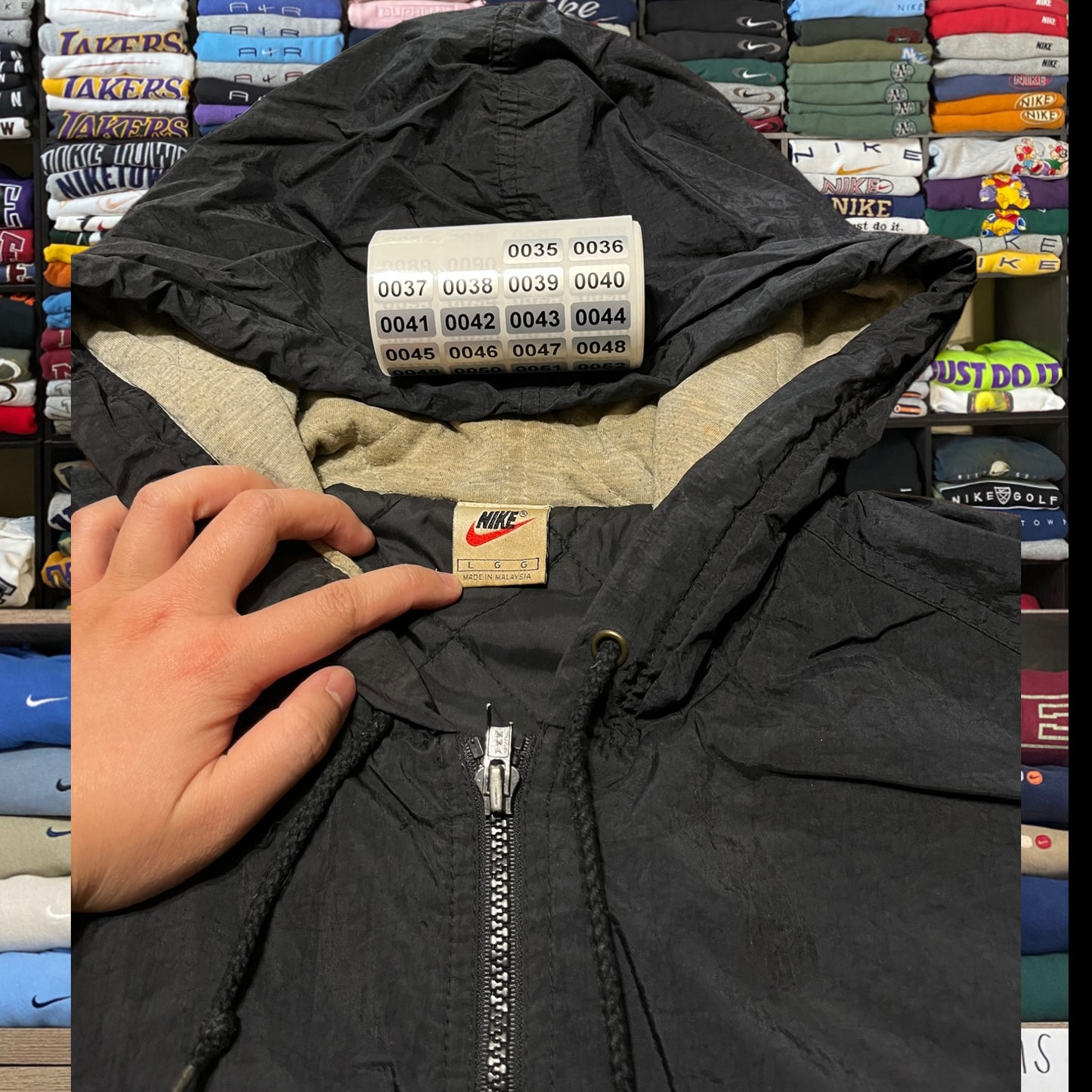 vinrage 90's nike puffer windbreaker (large)