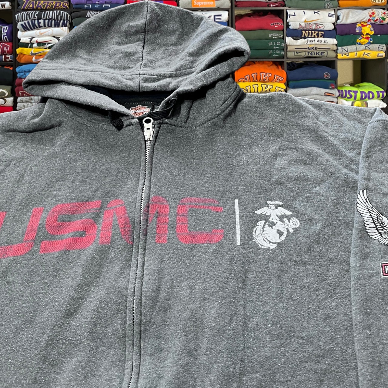 Harley Davidson USMC full zip hoodie