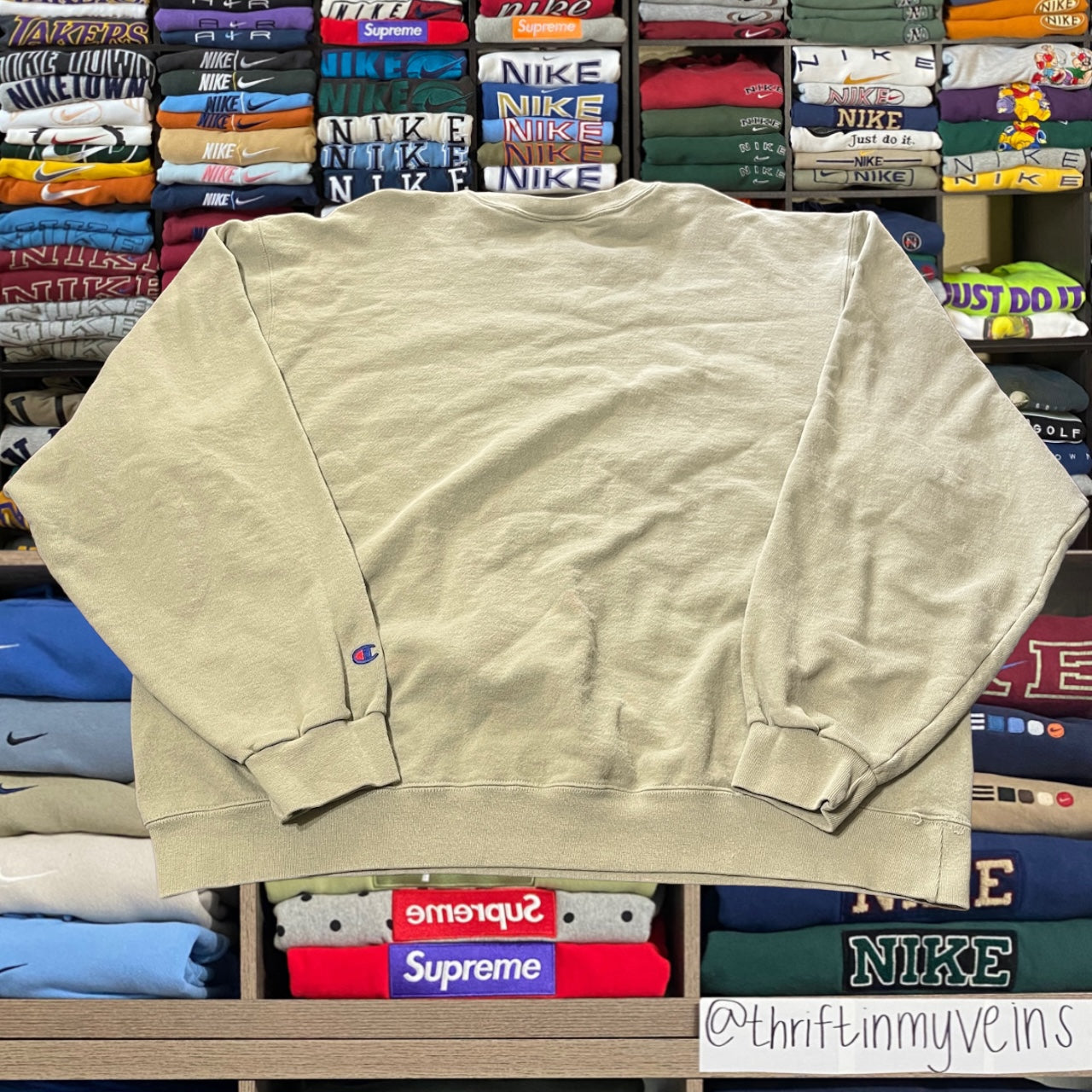 Y2K 2001 honey dew color champion sweater