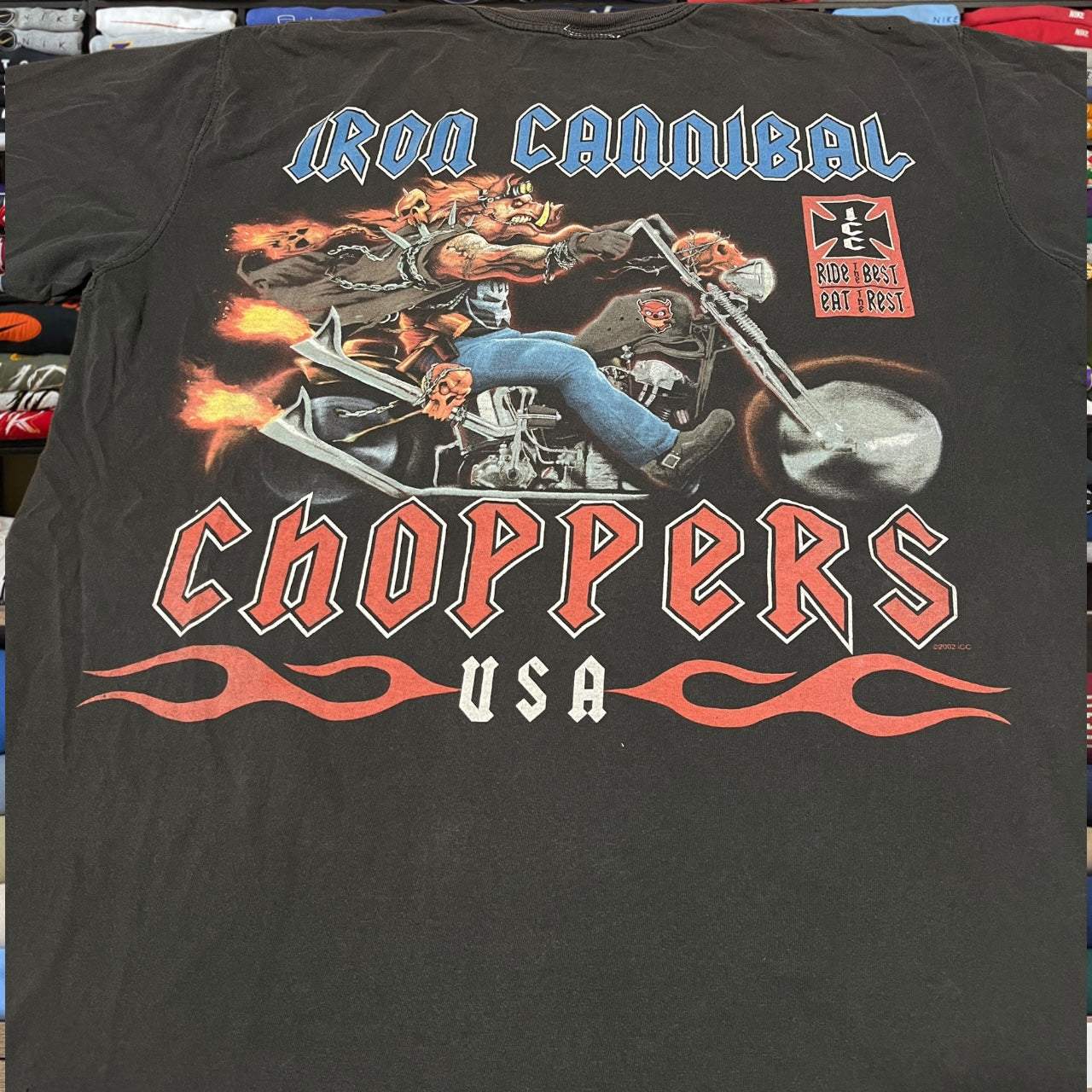 y2k biker skater choppers shirt (large)