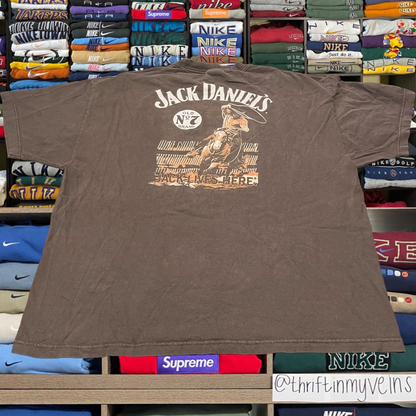 Y2k jack Daniel’s brown shirt