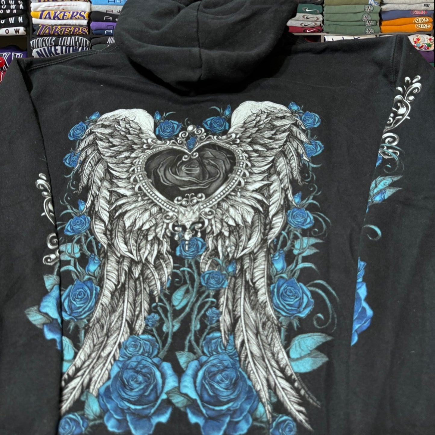 Y2K cross wings grunge skater hoodie