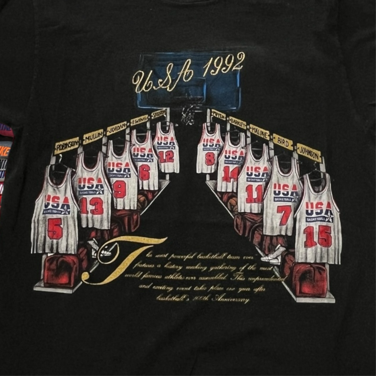 Vintage 1992 dream team roster shirt