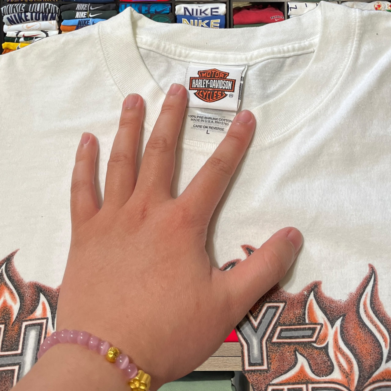 Vtg y2k Harley flame style motorcycle shirt