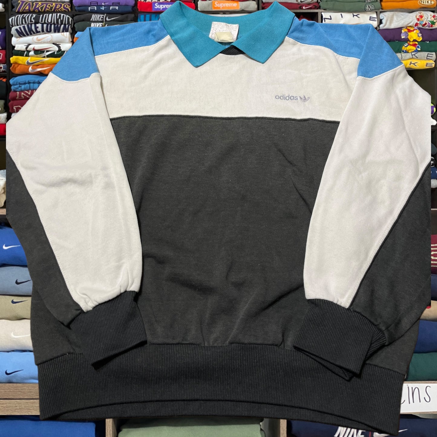 80s adidas collar sweatshirt (large)