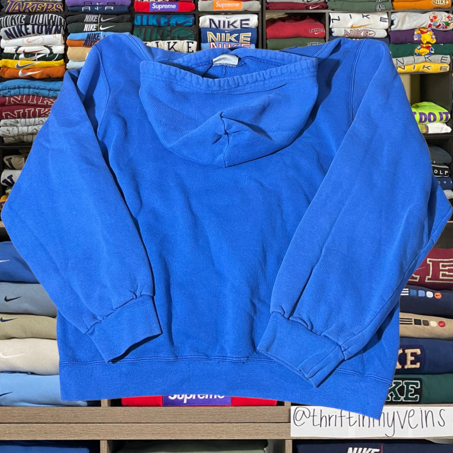 Y2K 2001 nike blue center swoosh hoodie