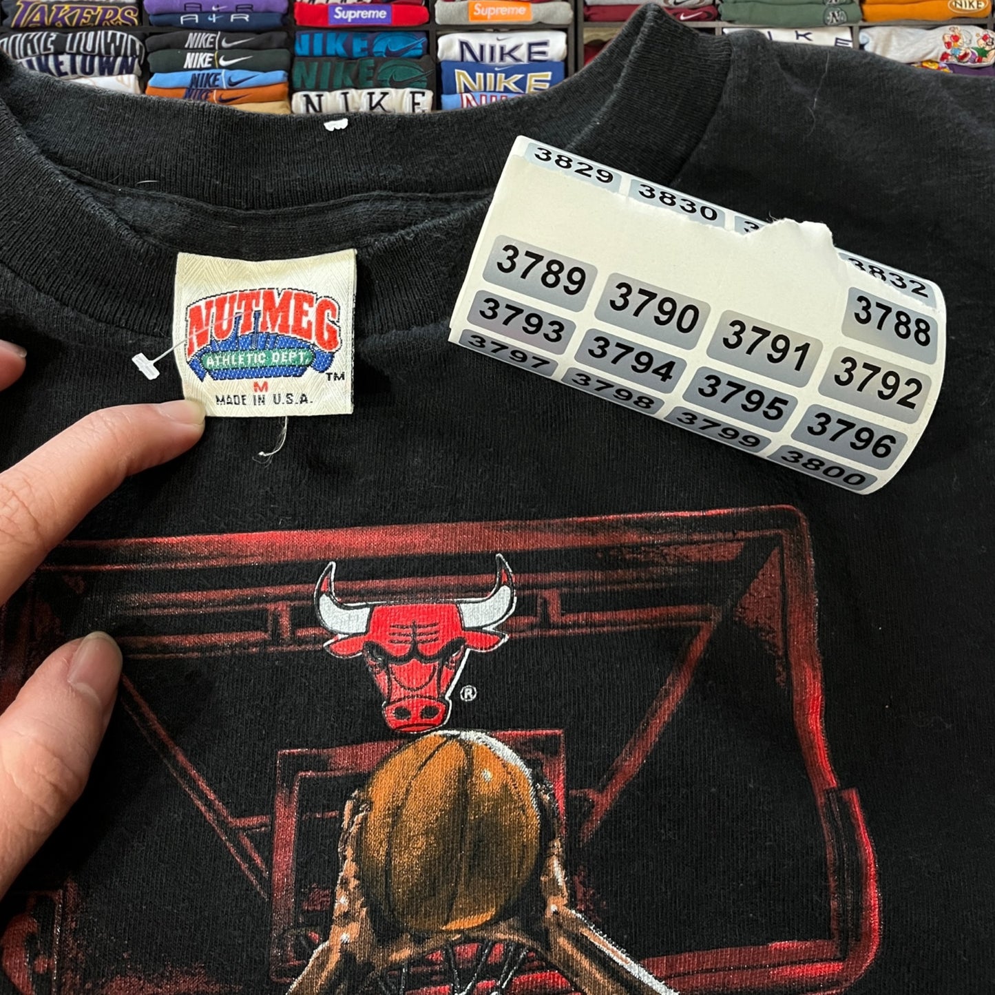 90s Chicago bulls nutmeg triple threat shirt