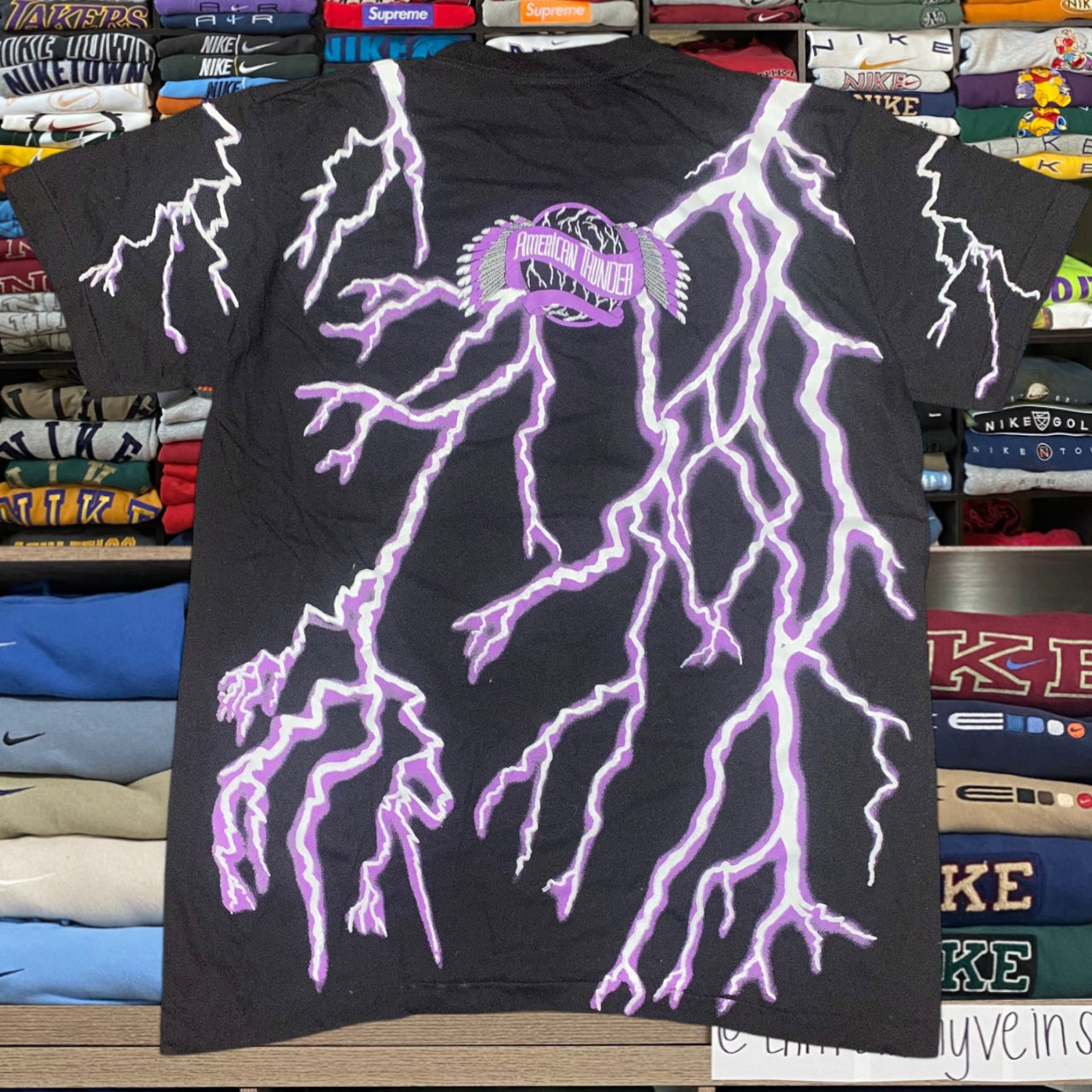 90s American thunder lightning eagle shirt (large)