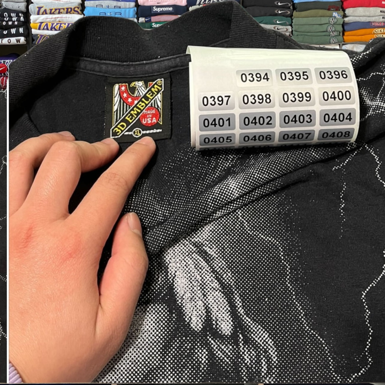 90s 3D emblem lightning biker motorcycle shirt