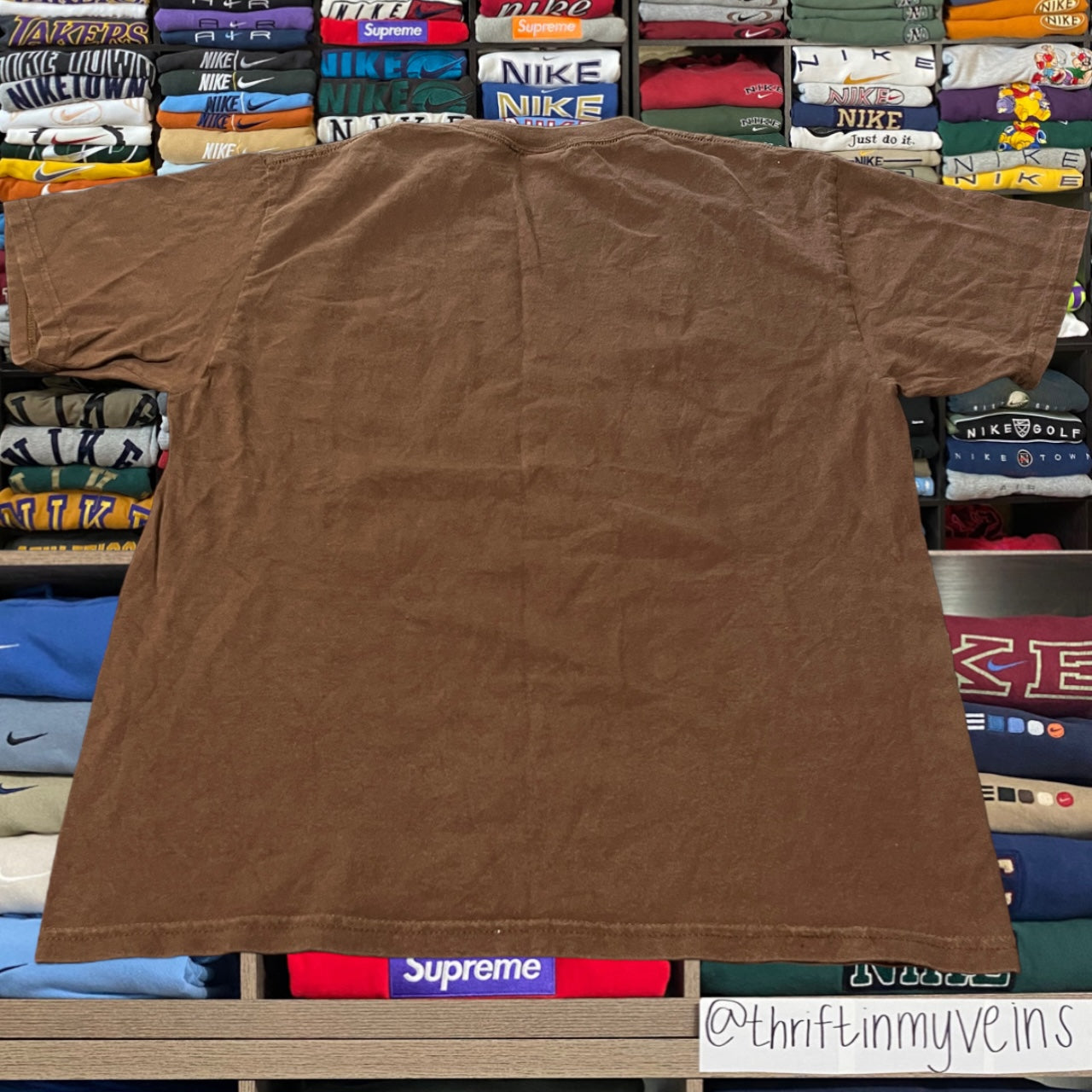 Y2K brown skeleton skater shirt
