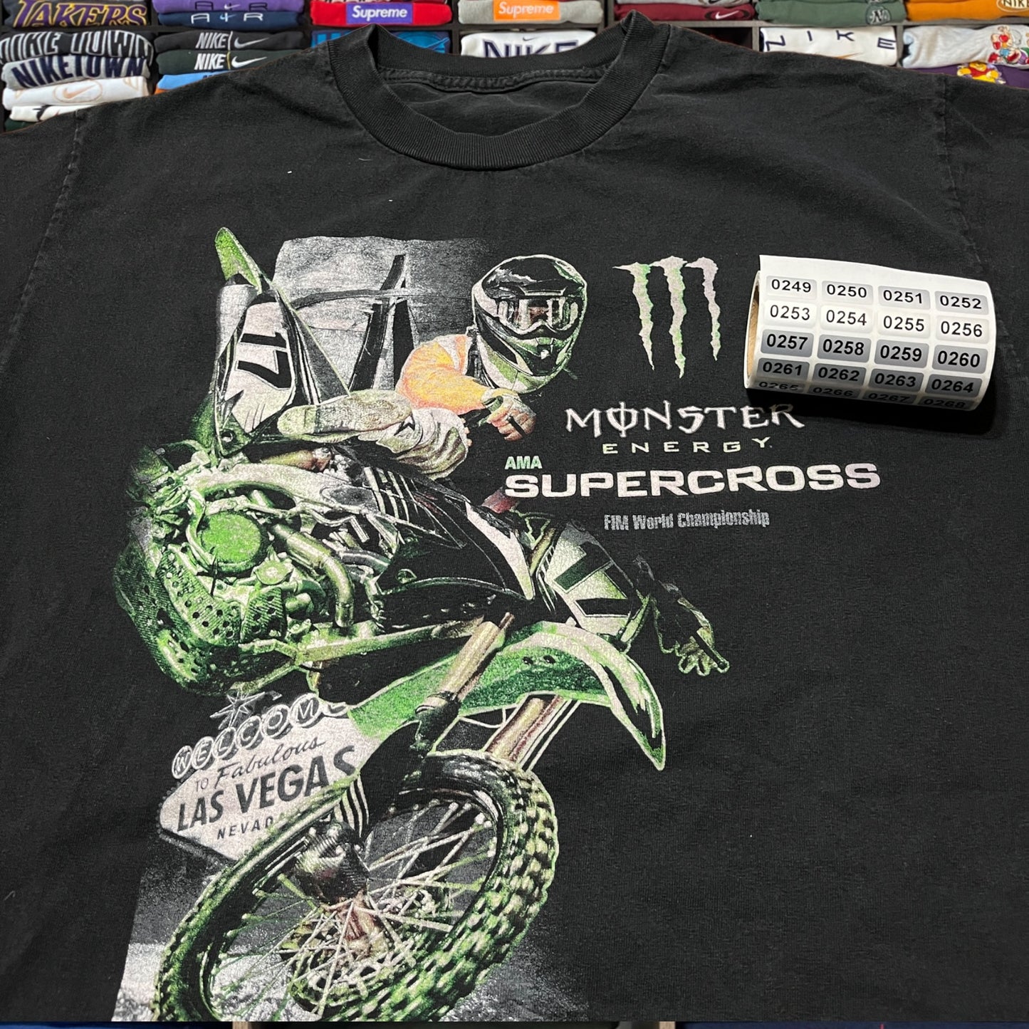 vintage 2014 super cross monster energy shirt