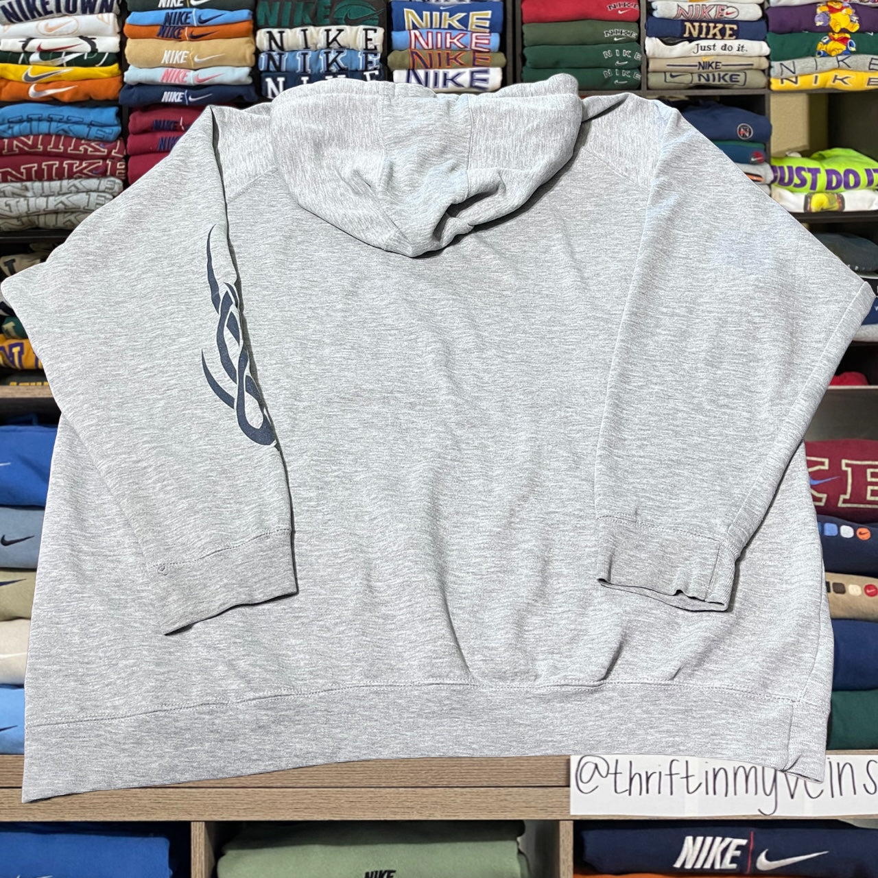 Y2K top heavy grey hoodie