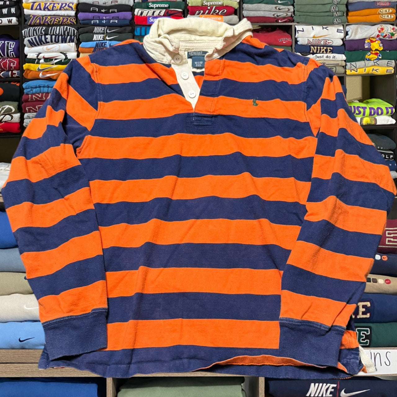 90s ralph lauren stripe shirt (small)
