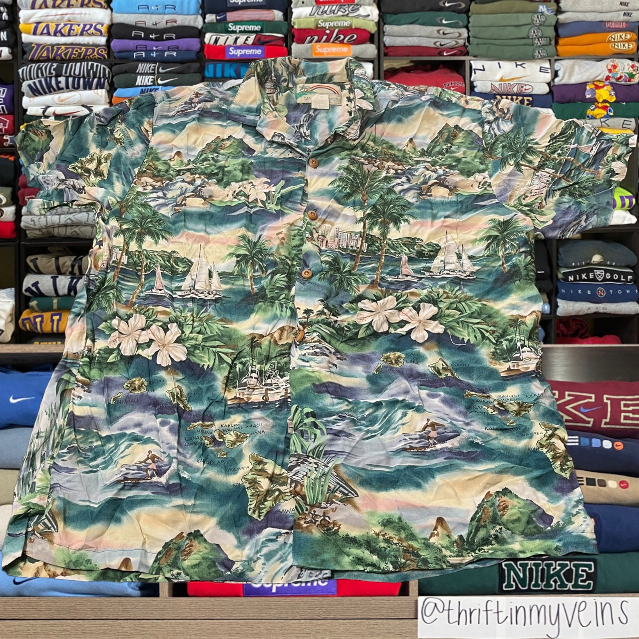 90s paradise Hawaiian button up shirt