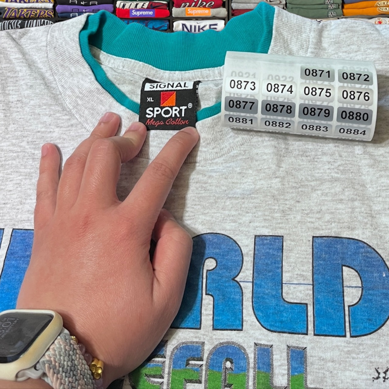 90s world free fall convention shirt