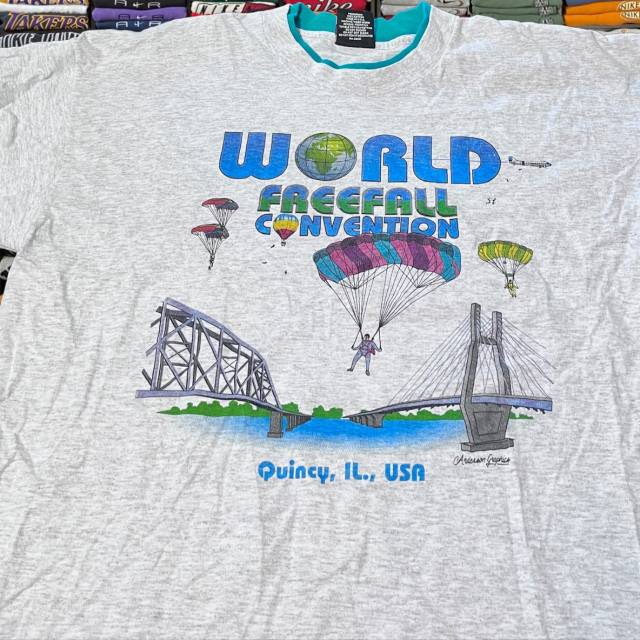 90s world free fall convention shirt