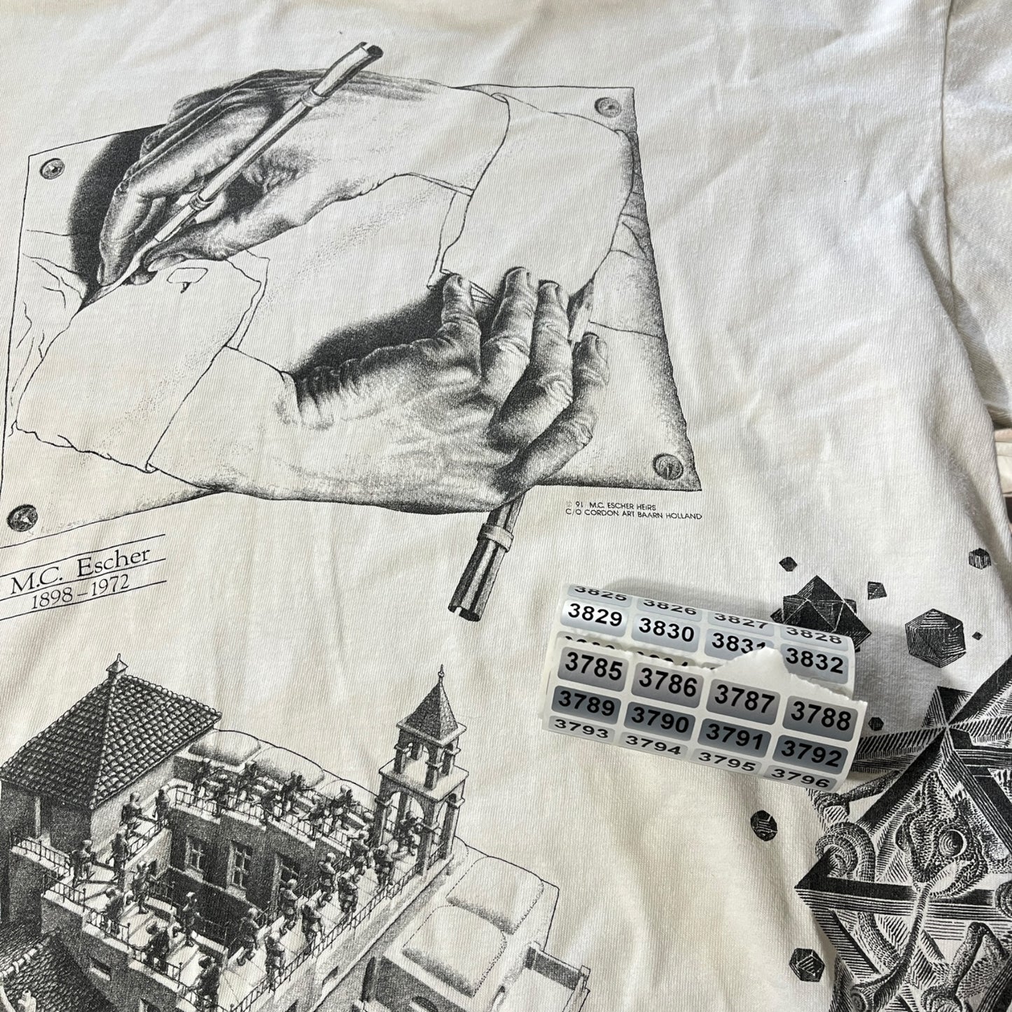 90s mc Escher art all over print