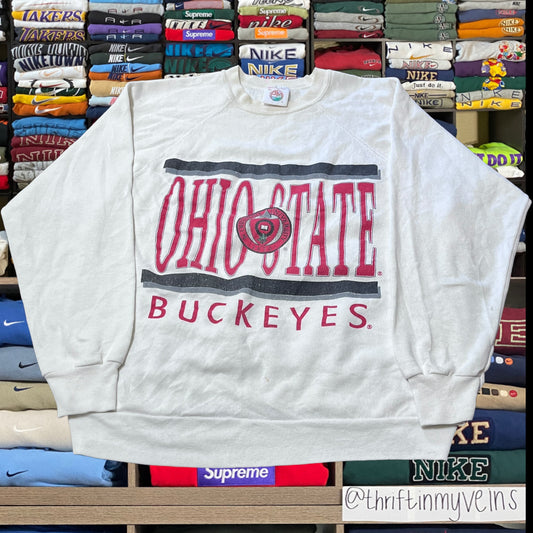 90s Ohio buckeyes white sweater