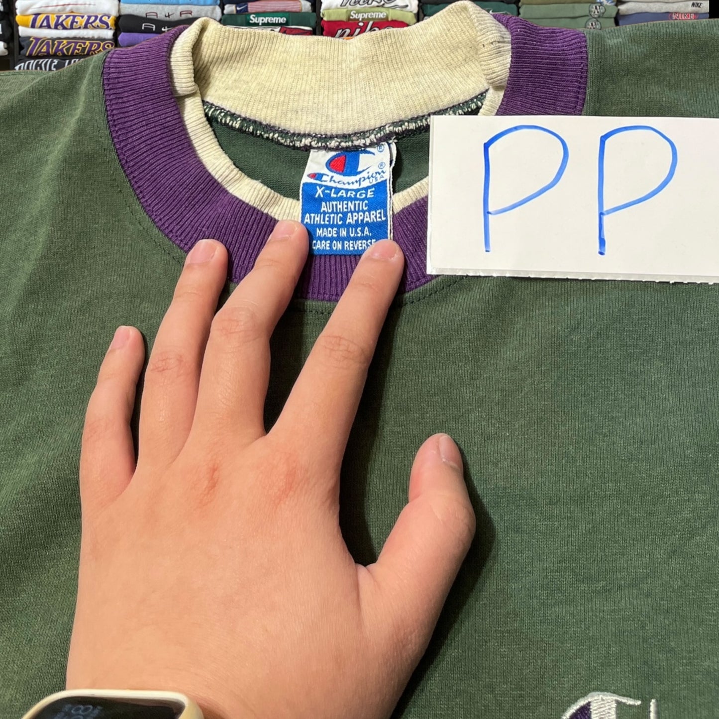 90s champion green sweater