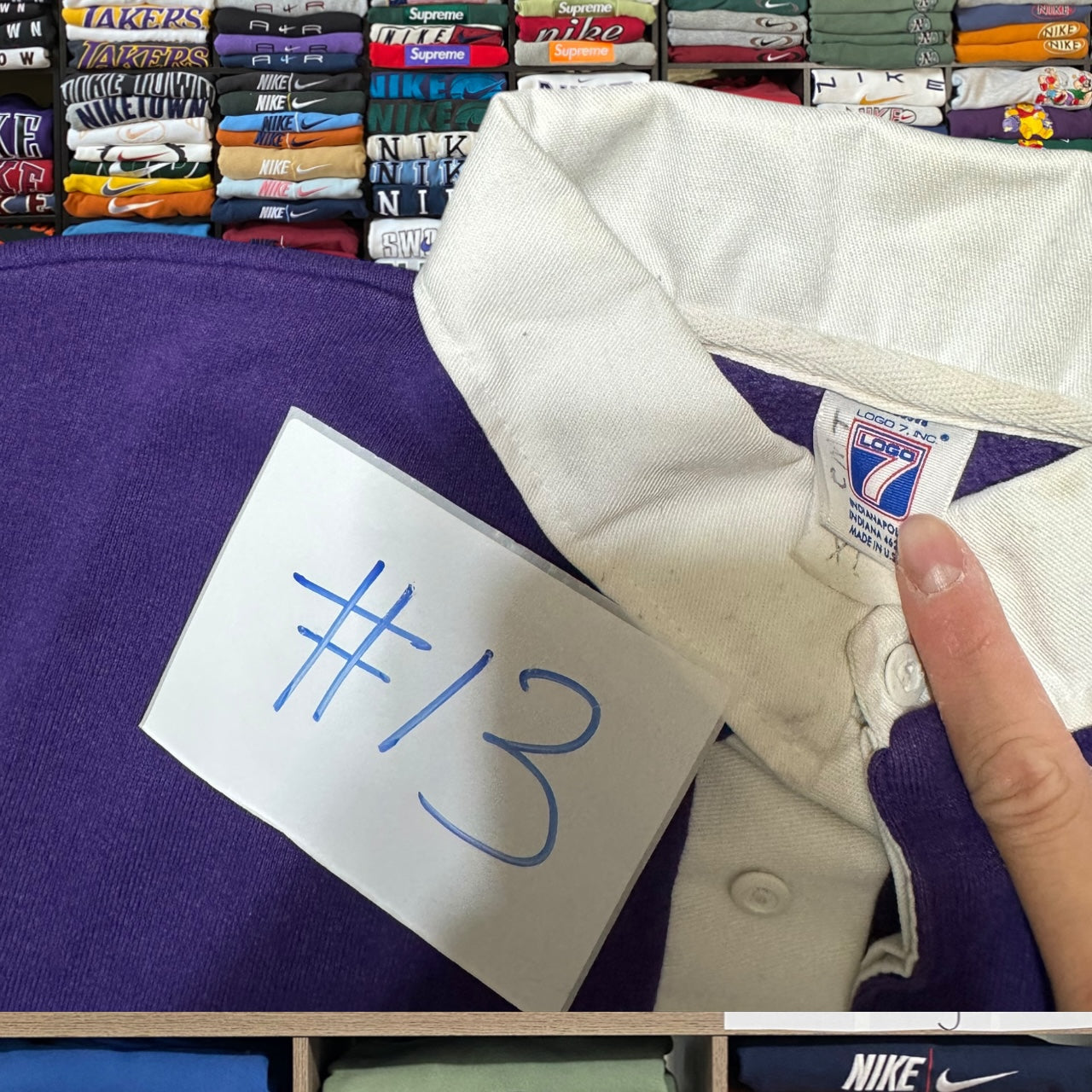 90s minnesota vikings collar sweater