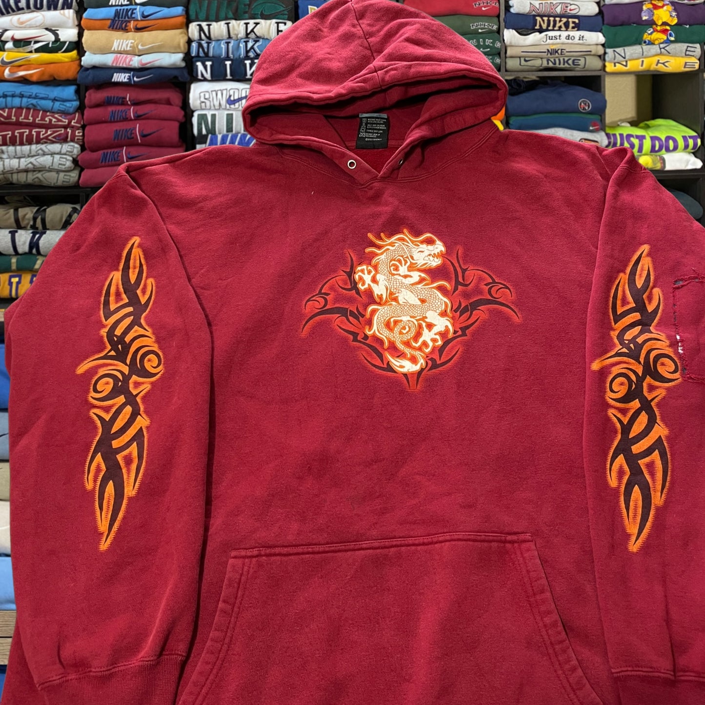 Y2K Top heavy dragon skater hoodie
