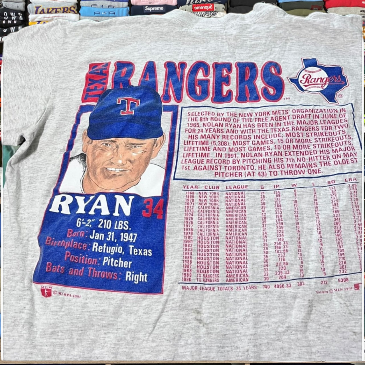 90s Texas rangers mlb baseball Ryan shirt