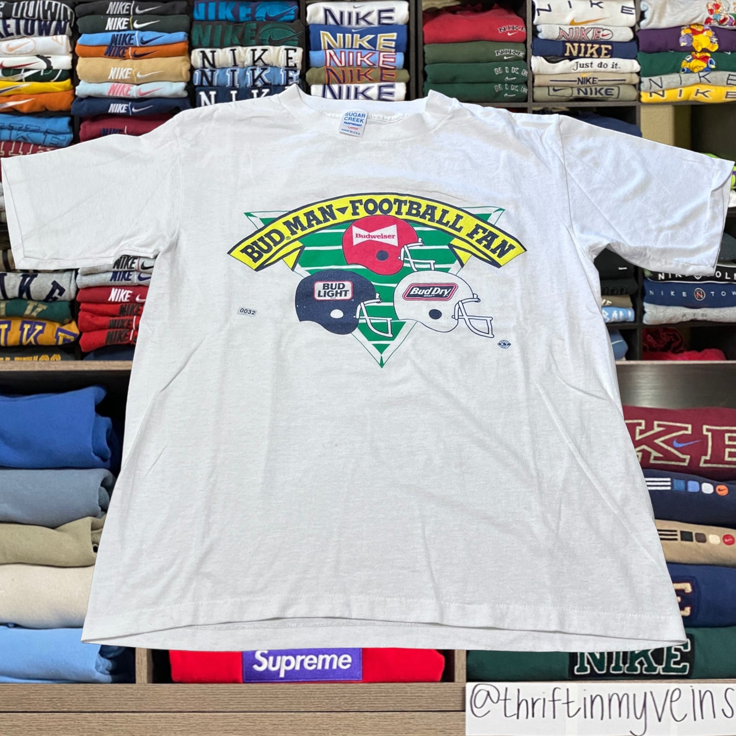 90s bud football shirt (large)