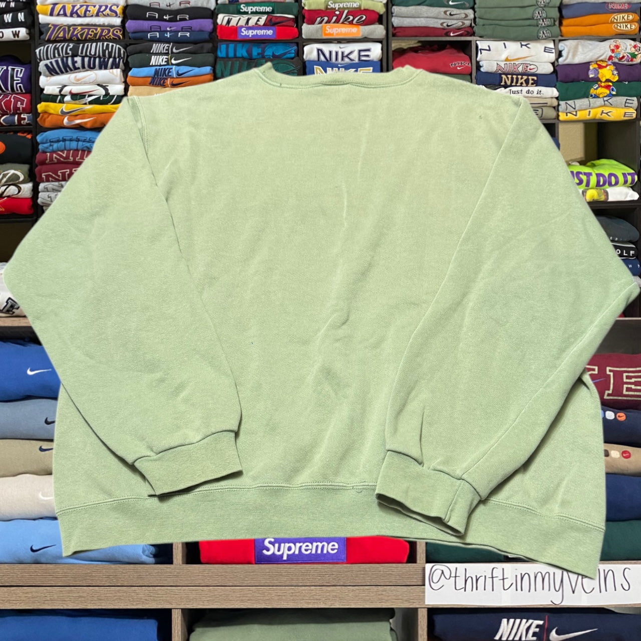 y2k 2001 nike pistachio sweater (xlarge)