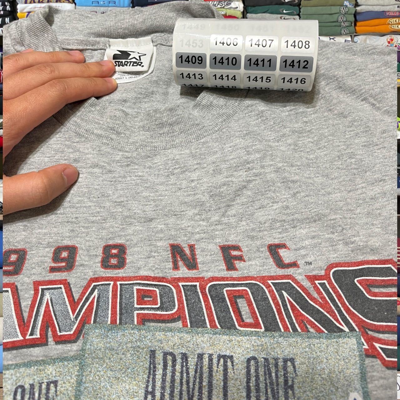 1998 Atlanta falcons nfl starter shirt ( large )