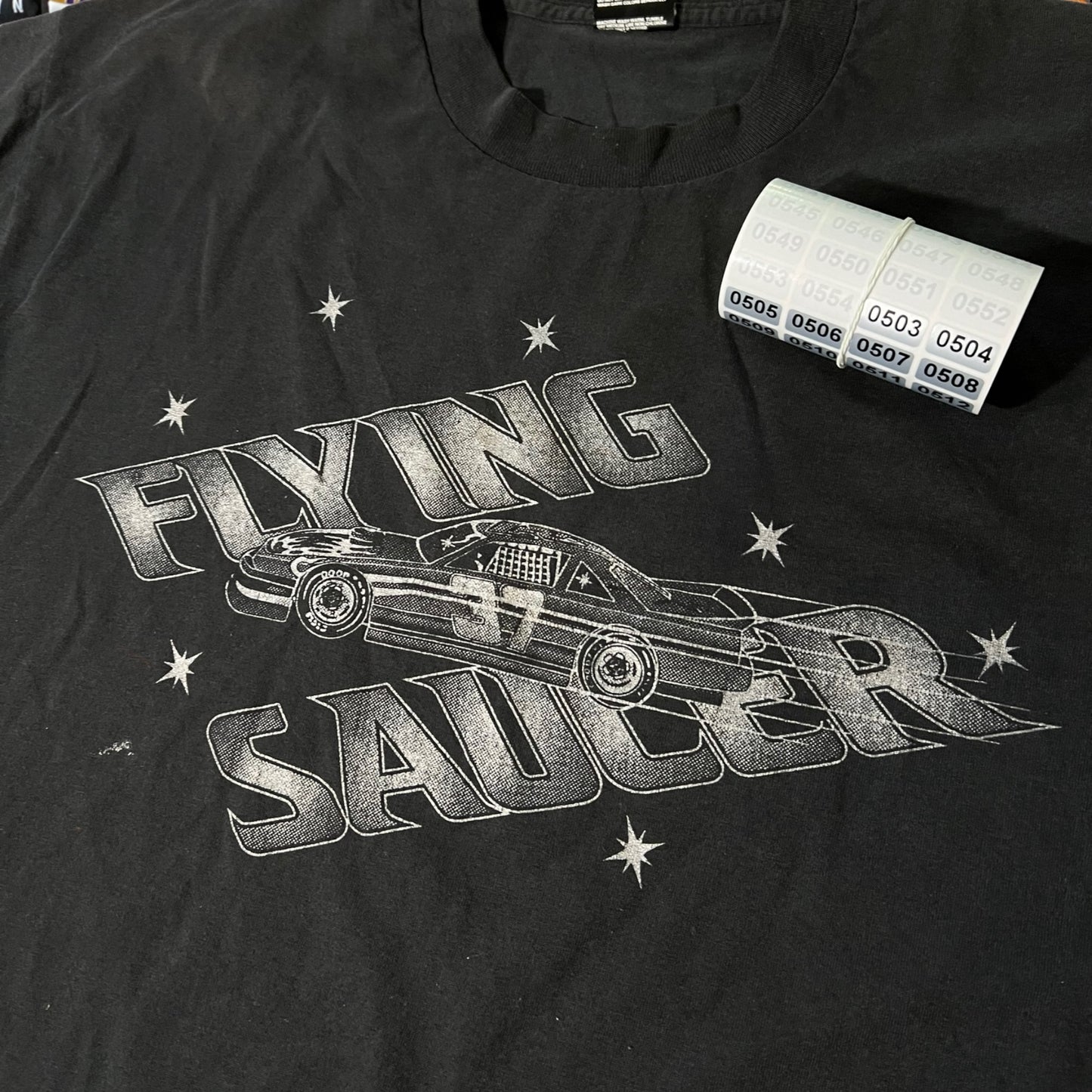90s flying race car shirt