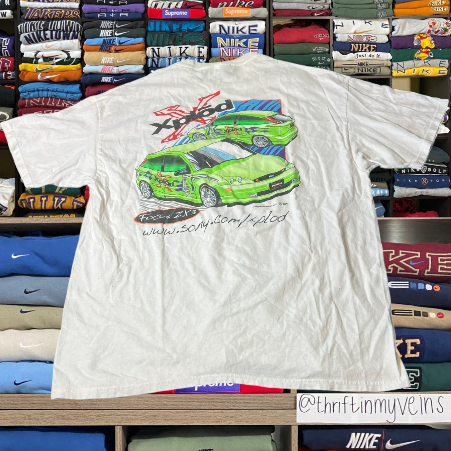 2001 ford race car graphic shirt ( large )