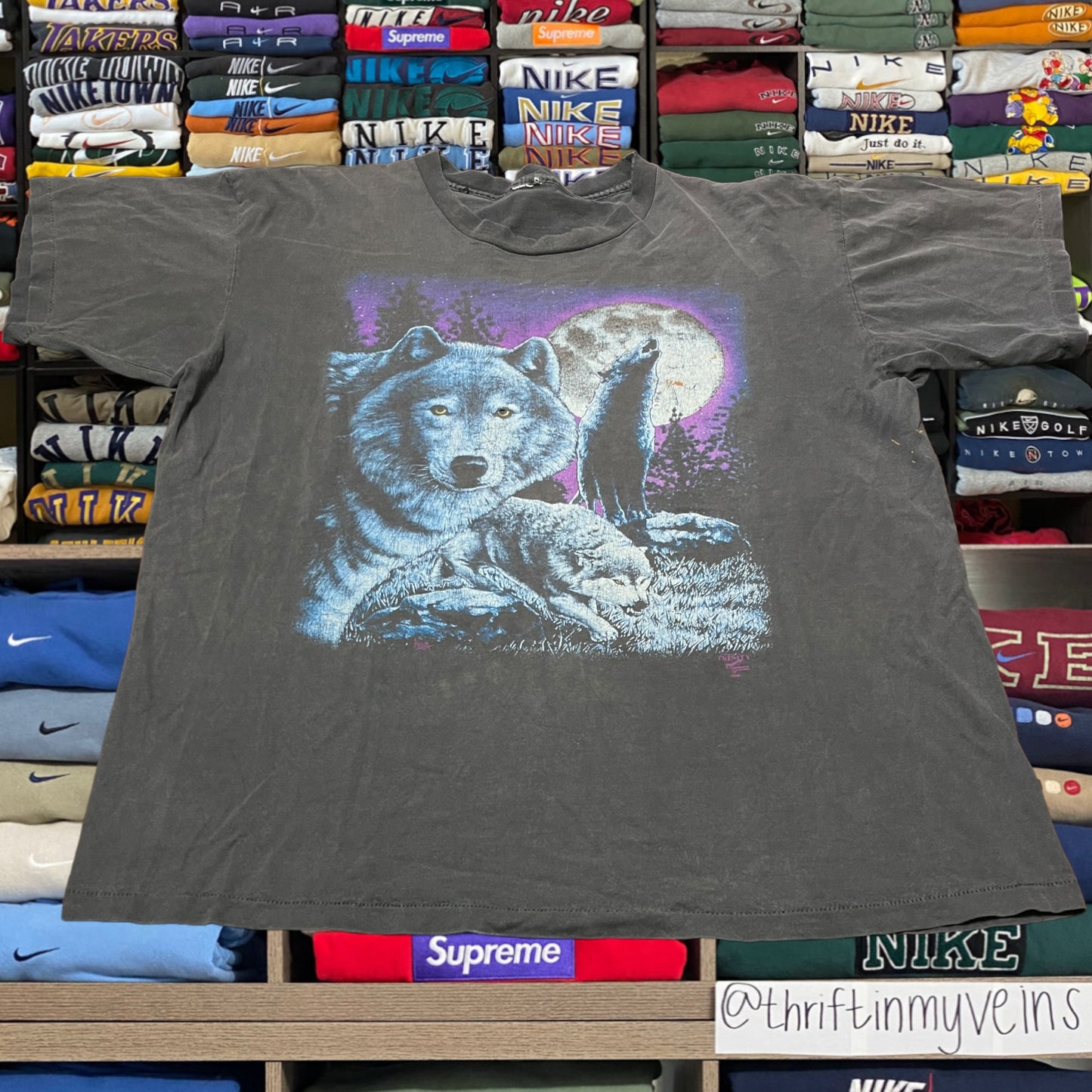 90s wolf nature shirt