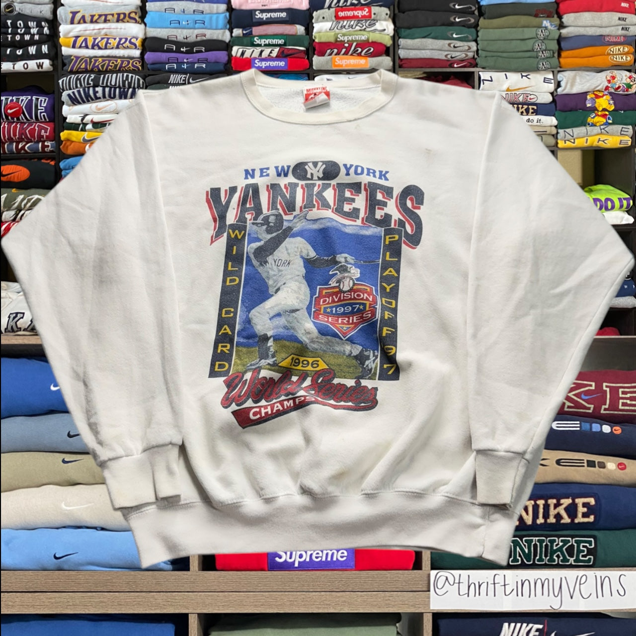 90s new york yankees mlb baseball sweater (Xlarge）