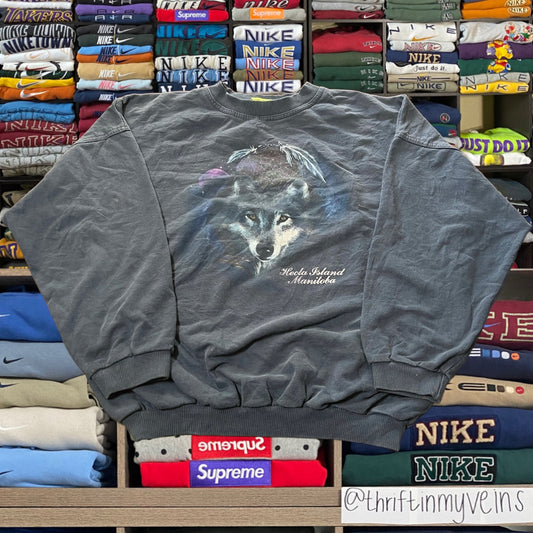 90s wolf nature sweater