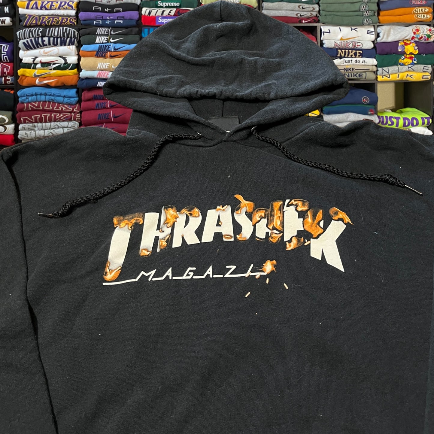 Y2K thrasher black hoodie