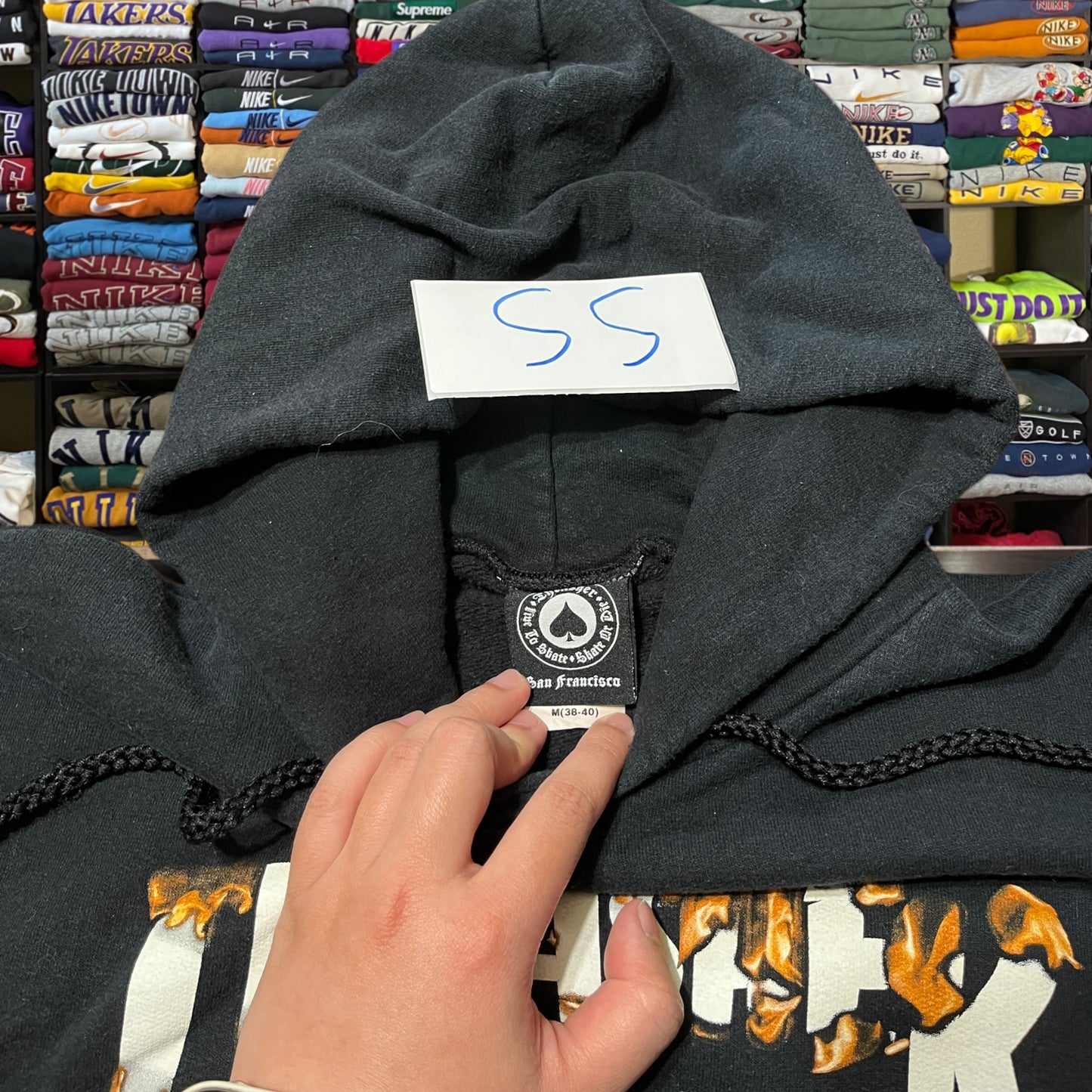 Y2K thrasher black hoodie