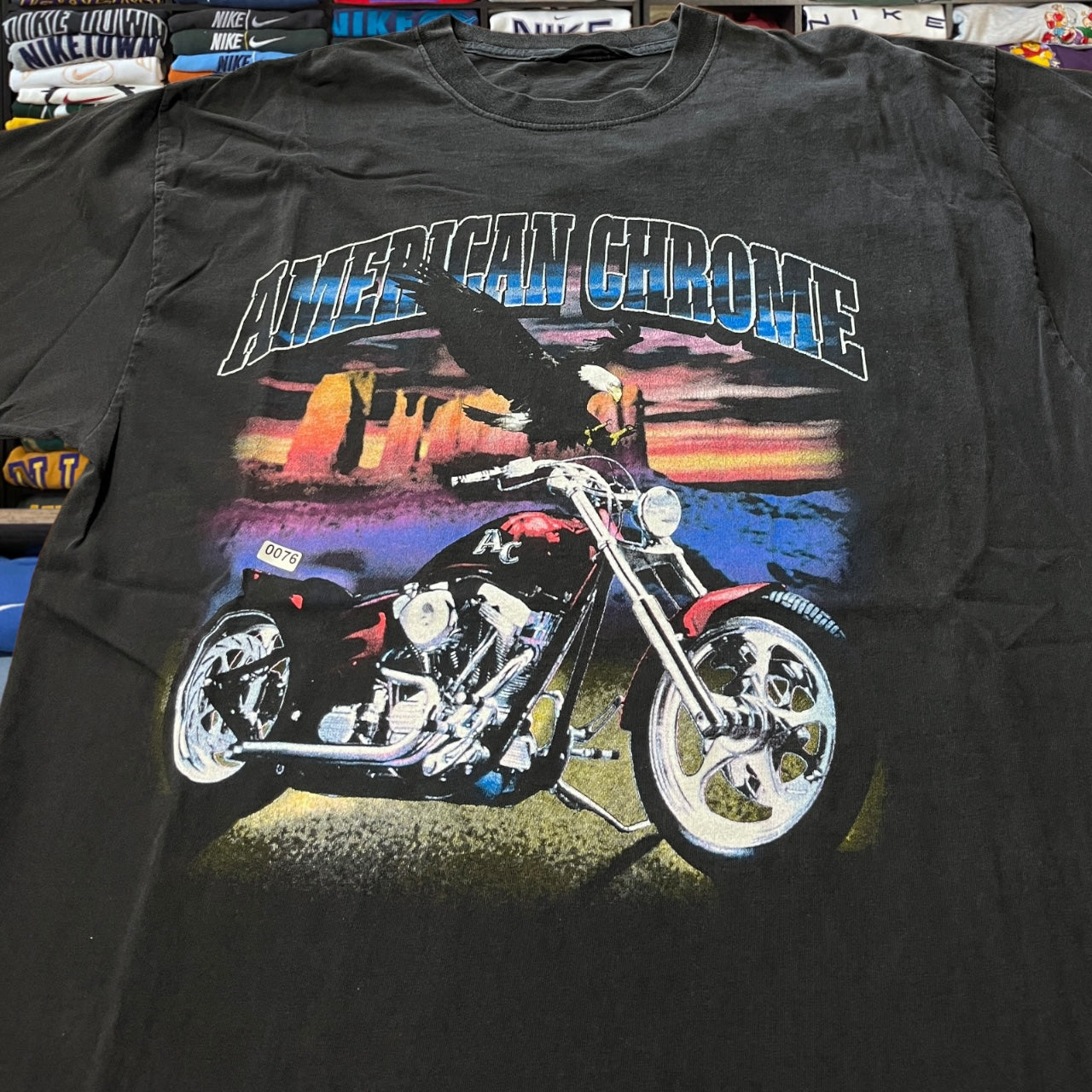 Vtg 2003 American chrome style motorcycle shirt