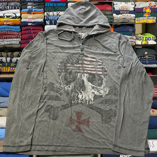 Skeleton grunge skater skull hoodie