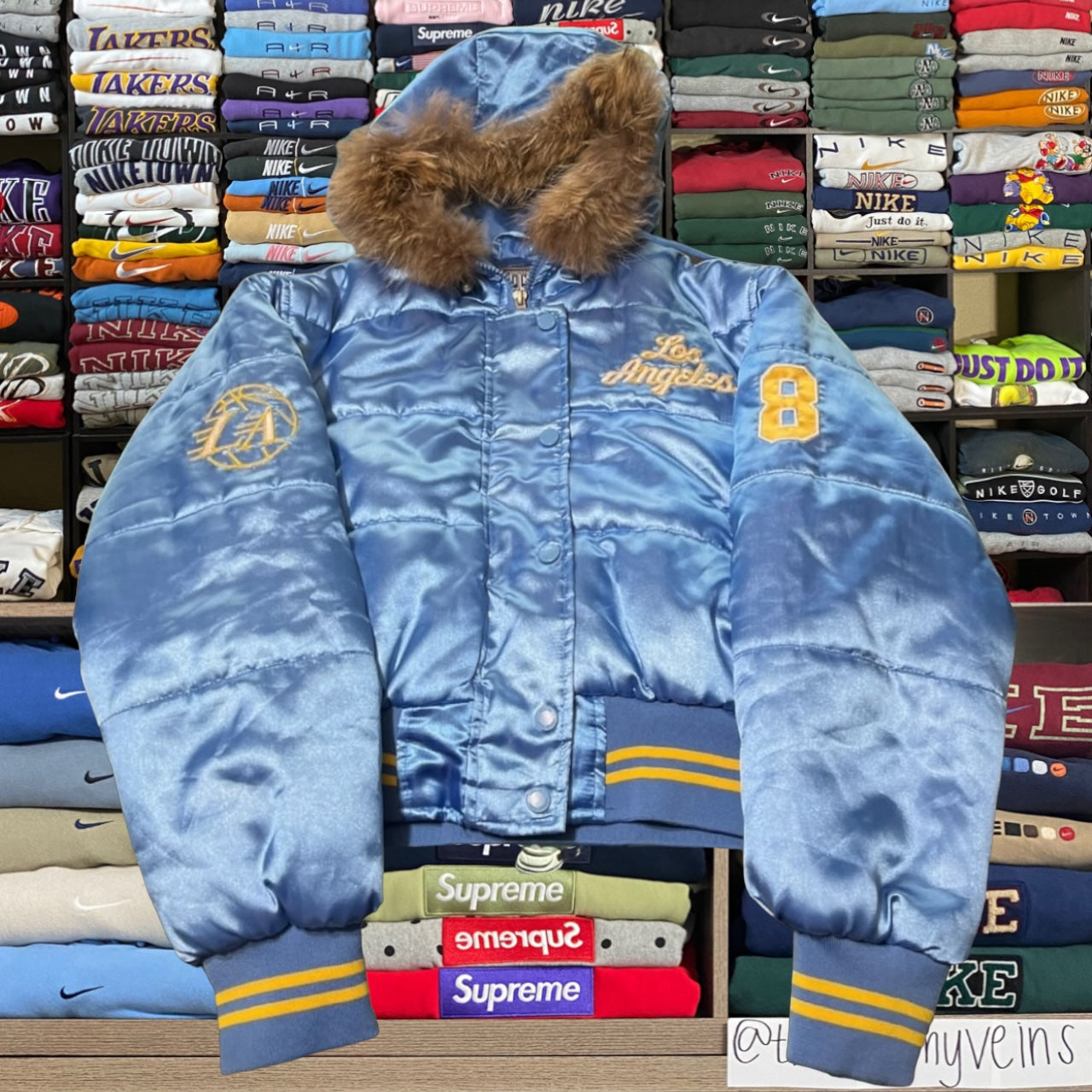 Y2K 2001 rare Kobe Bryant fur hooded jacket