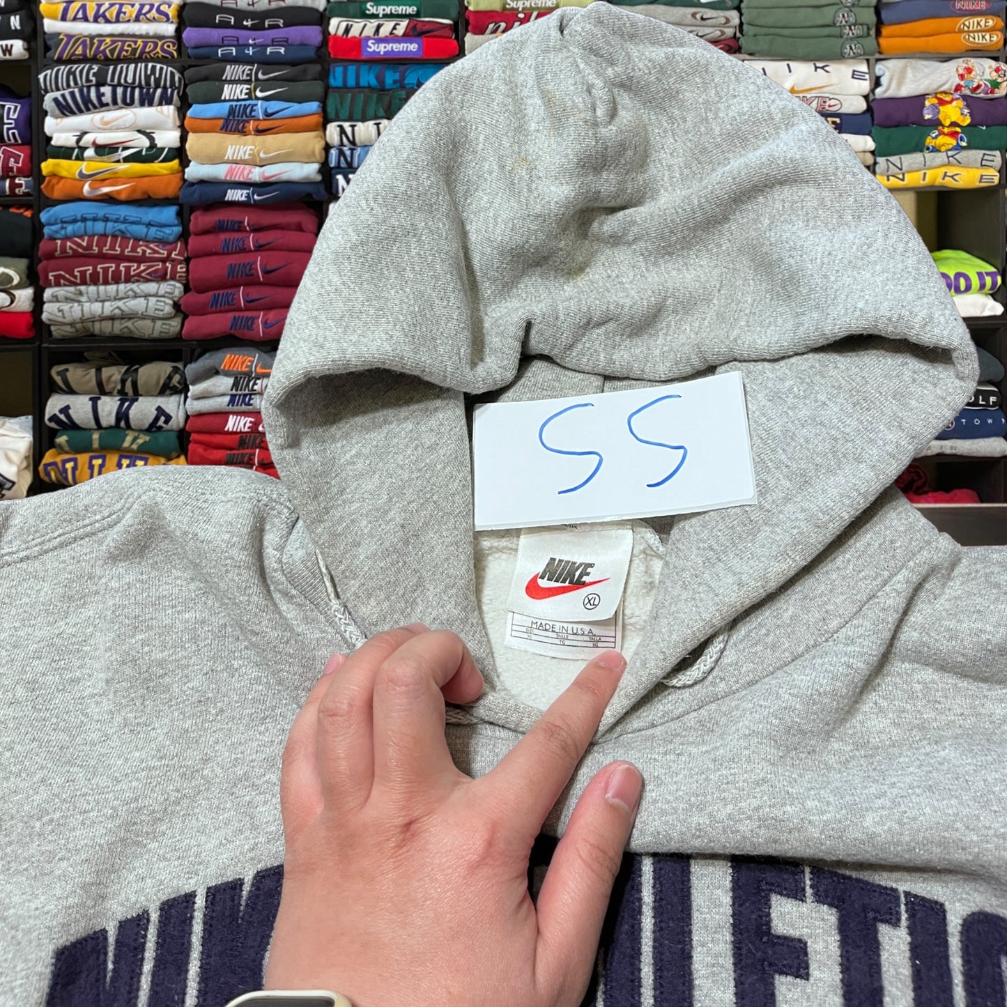90s Nike athletics grey hoodie