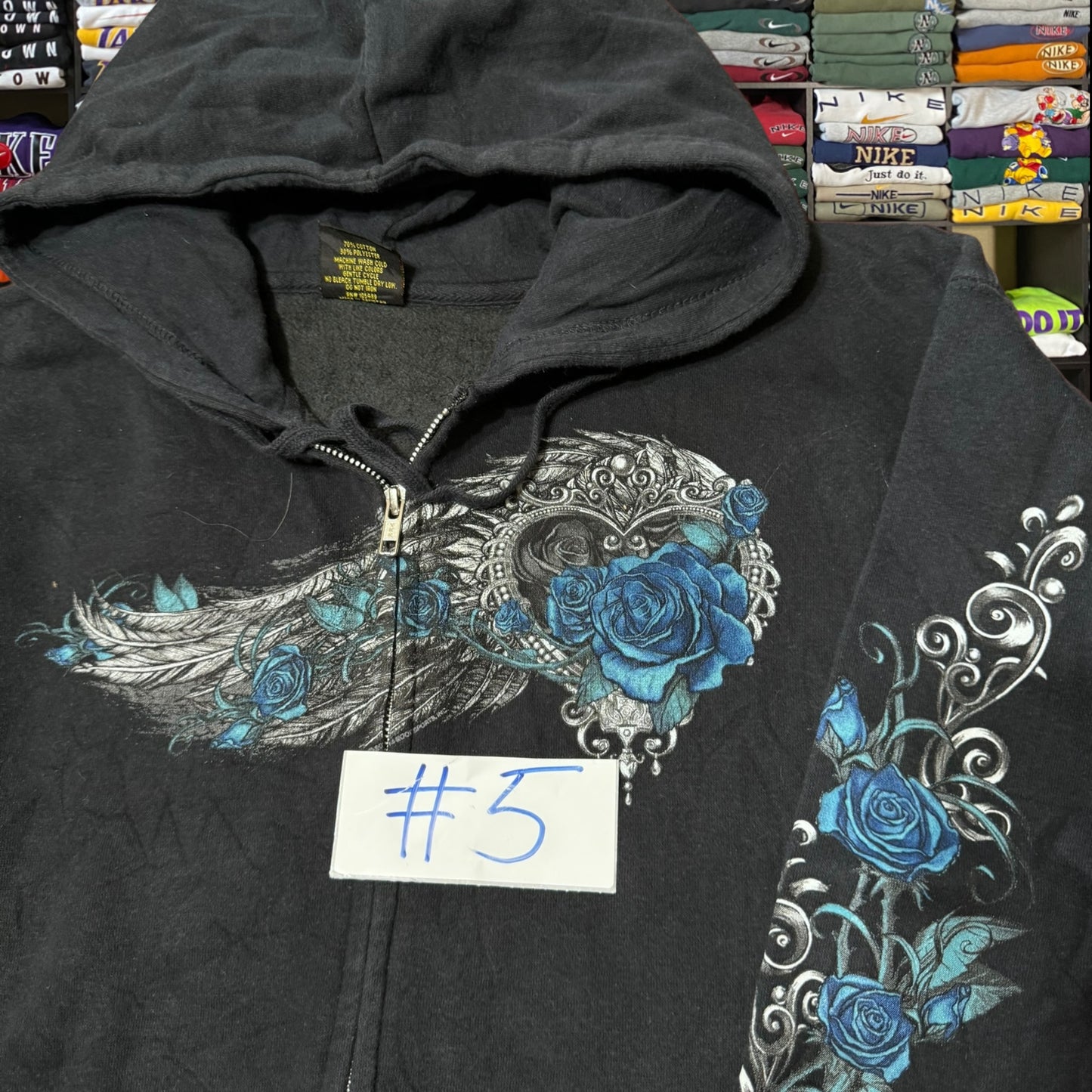 Y2K cross wings grunge skater hoodie