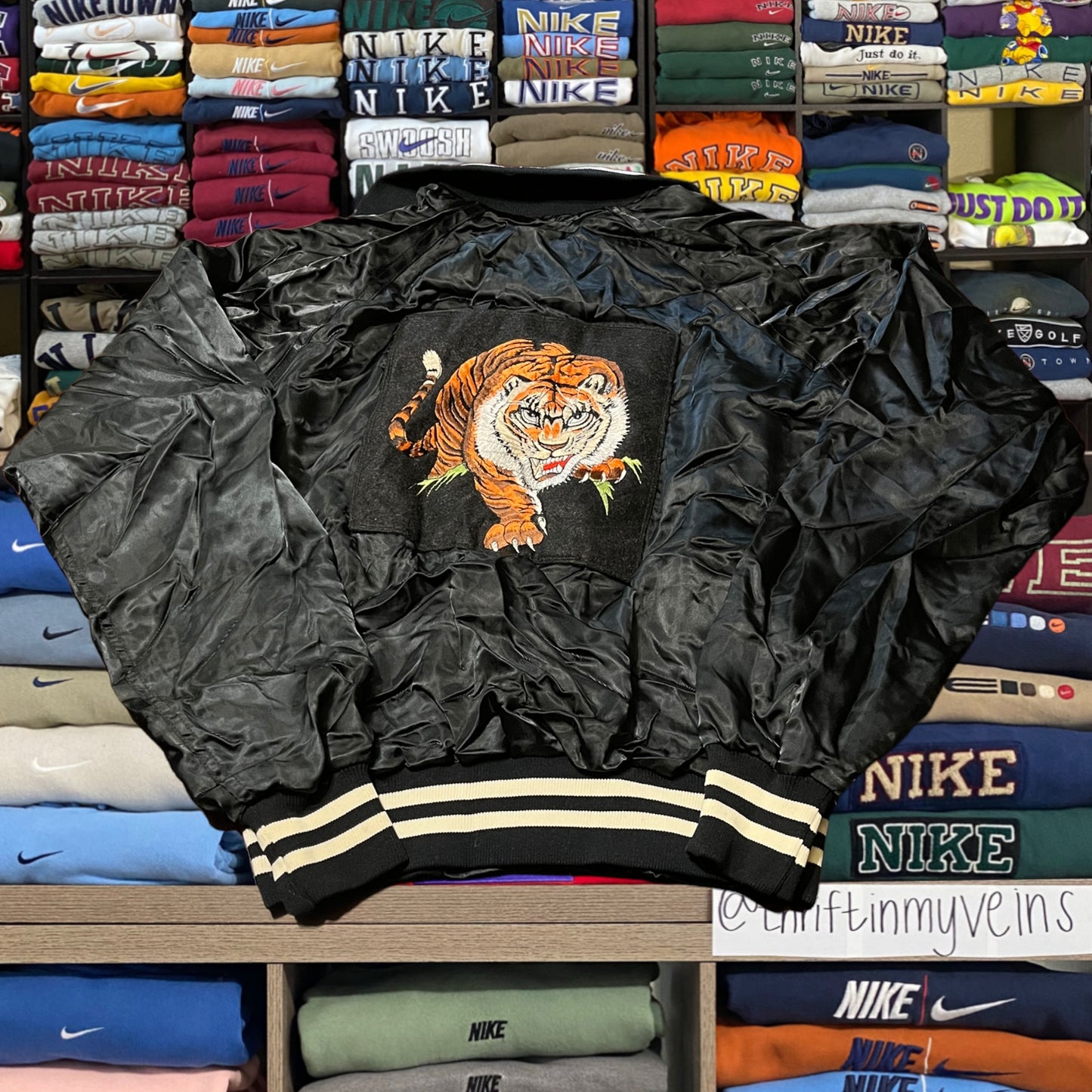 80s tiger nature satin jacket